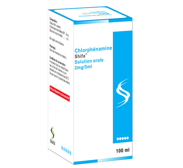 Chlorphénamine Solution orale 2mg/5ml